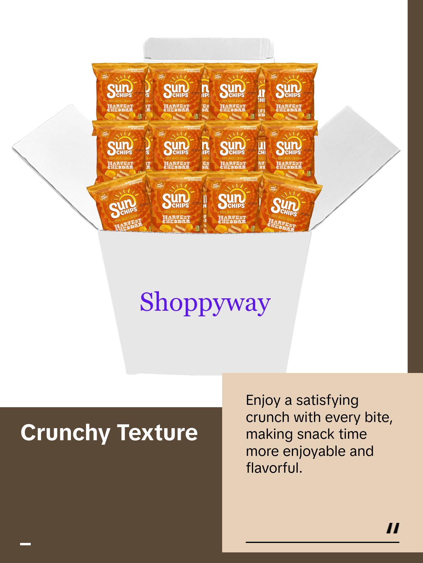 SunChips Harvest Cheddar Flavored Multigrain Chips, 1.5-Ounce Bags, Pack of 12 Bundled by Shoppyway Snacks Crunchy Crispy Corn Cheese