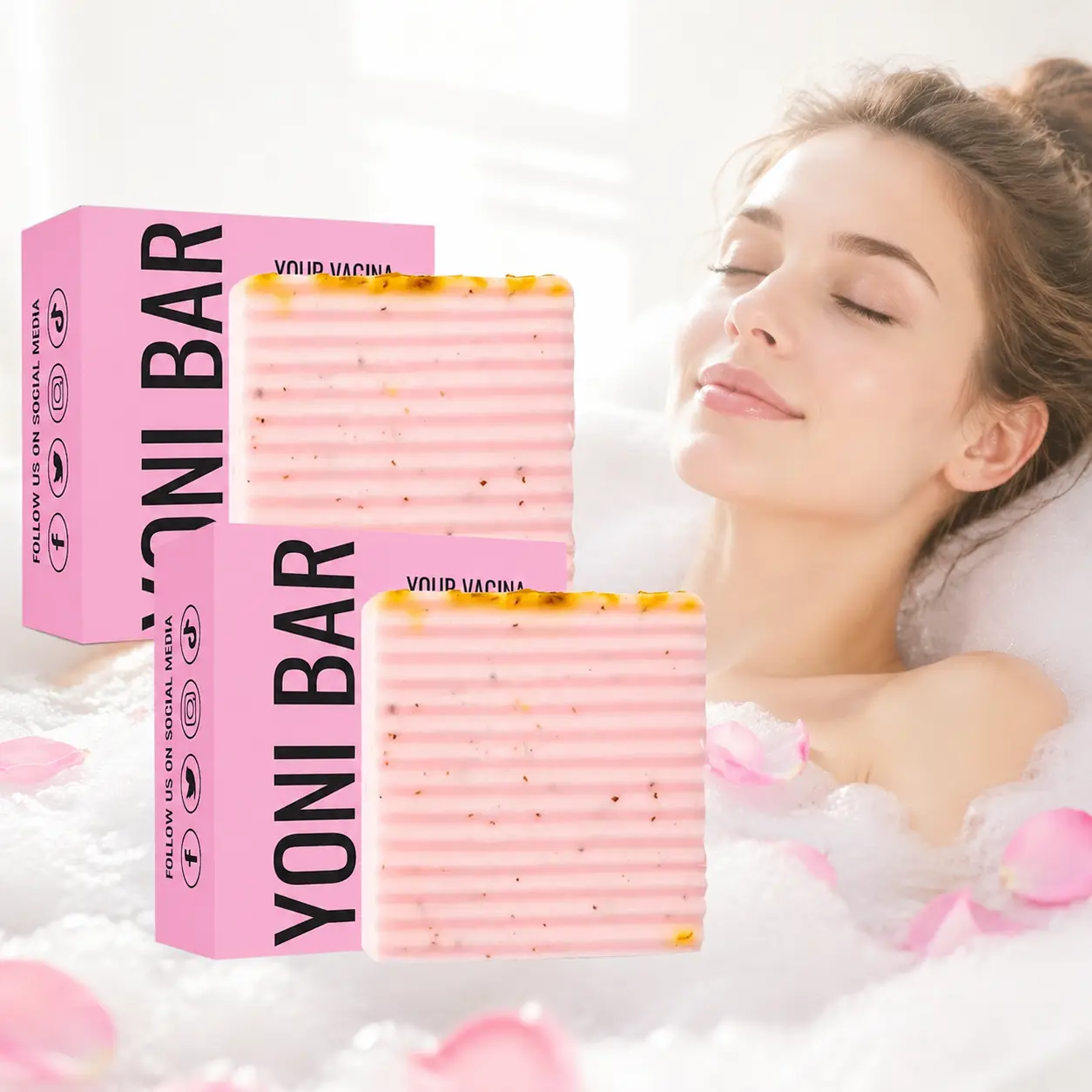 Natural Yoni Soap – pH Balance Wash, Odor Control & Hydrating Intimate Cleansing Soap, Organic Herbal Ingredients, Handmade Vegan Soap (100g)