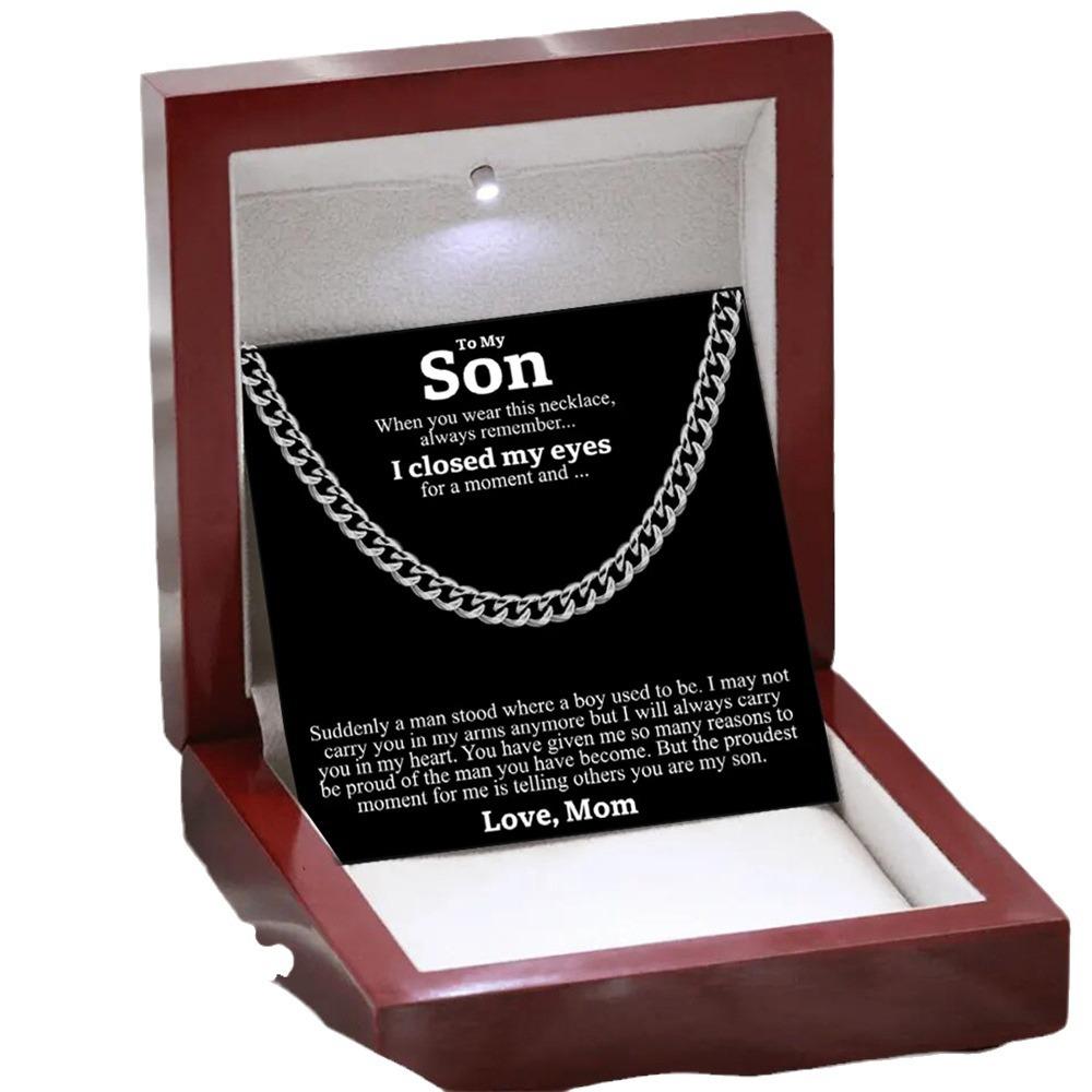 Stainless Steel Necklace Men Titanium Cuban Chain Polished Round Hip Hop Fashion Jewelry