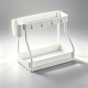 Over The Door Organizer, 2 Tier Hanging Storage Rack with Side Bag, Multi-Purpose Door Storage Shelf for Bathroom, Bedroom, Kitchen, Over The Door Towel Rack, Space Saving Organization, TikTok Viral