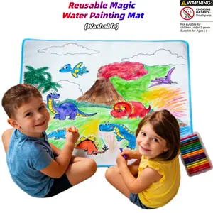Watercolor Painting DIY Doodle Cloth, Magic Water Paint Cloth, Early Education Craft Toy, Includes 12 Color Pens, Washable, Reusable, Art Marker Set