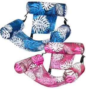 Inflatable pool hammock chair Floating water lounge bed Foldable swimming pool recliner Heavy-duty Pool Floats for Adults,summervibes