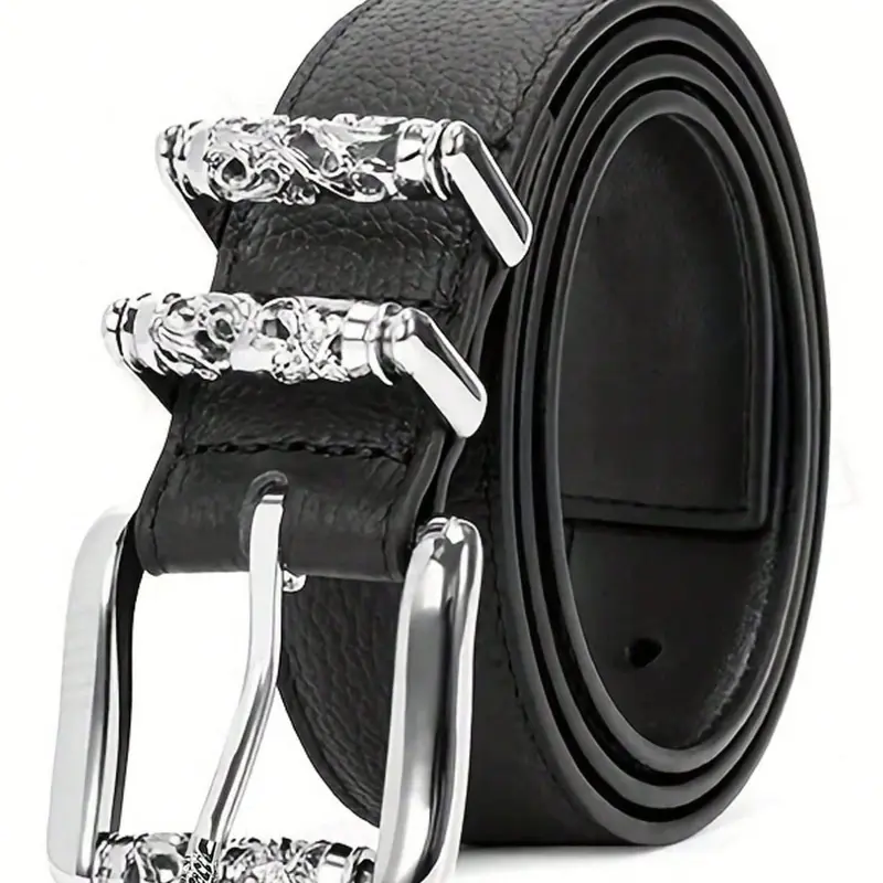 Men's Casual Retro Trend Belt, Neutral Vine Roller Needle Buckle, Y2K Style, Suitable for Daily Wear, Work, Special Occasions, Trendy Belt, Casual Style Belts, Belt With Buckle