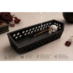 Skull Coffin Incense Holder