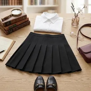 Women's Stretchy Short Pleated Skirt - High Waist A-line Mini Skirt Cheerleader Uniform Style Comfortable Elastic Waistband Perfect for Casual Wear Party Outfit Fashion Trendy Ladies Clothing