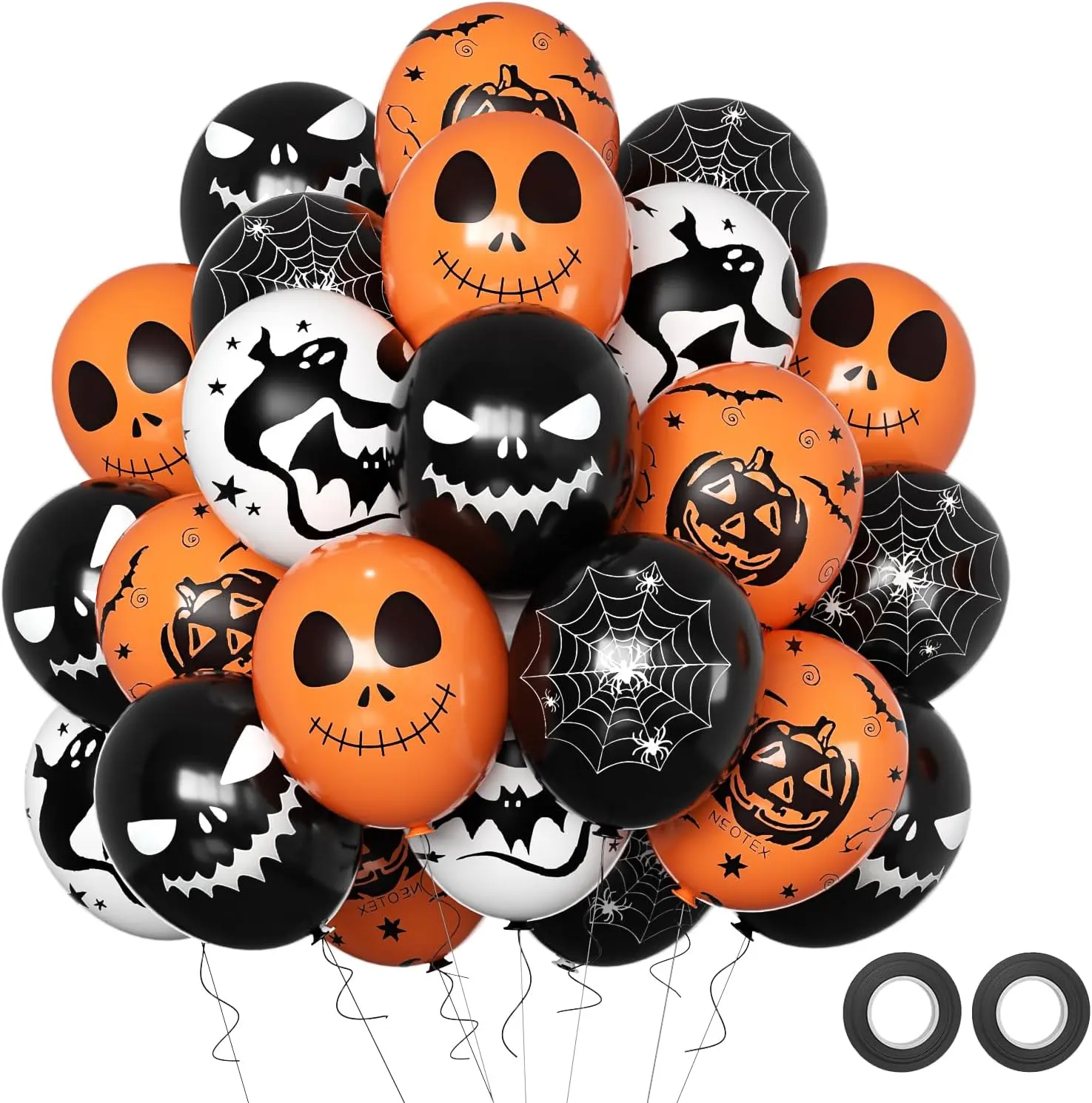 Valentines Day Decoration Balloons, 50pcs 12 Inch Black Orange White Balloons Bat Spooky Pumpkin Spider Web Balloons for Party Decoration Outdoor Home, Yard Backdrop Happy Mother Day Party