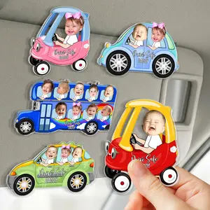Personalized Kids Photo Visor Clip for Dad – Drive Safe Daddy Car Visor Clip, Custom Father’s Day Gift for Grandpa, Husband Driving Gift