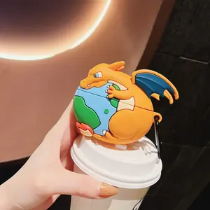 1 piece of Charizard Dragon shaped headphone protective case, anti drop and durable silicone headphone case, Apple wireless Bluetooth headphone case, suitable for AirPods 1/2/3/4/pro/pro2/pro3