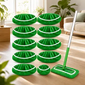 10 Pack Washable Replacement Swiffer Mop Pads, Reusable Microfiber Mop Replacement Pads, Practical Cleaning Pad for Home & School Floor