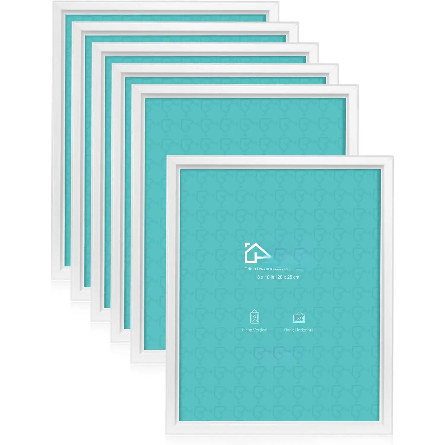 8x10 Picture Frames (6 Pack, White) Simple Designed Photo Frame with High Definition Glass for Wall Mount & Table Top Display, Set of 6 Classic Collection
