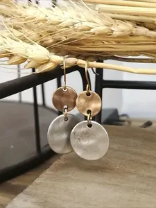 Unique Vintage Boho Earrings, Round Drop Earrings, Pendant Earrings for Women, Boho Style Jewelry, Trendy Jewelry， Valentine's Day Anniversary Anniversary Gift Gift From A Best Friend Daily Vacation