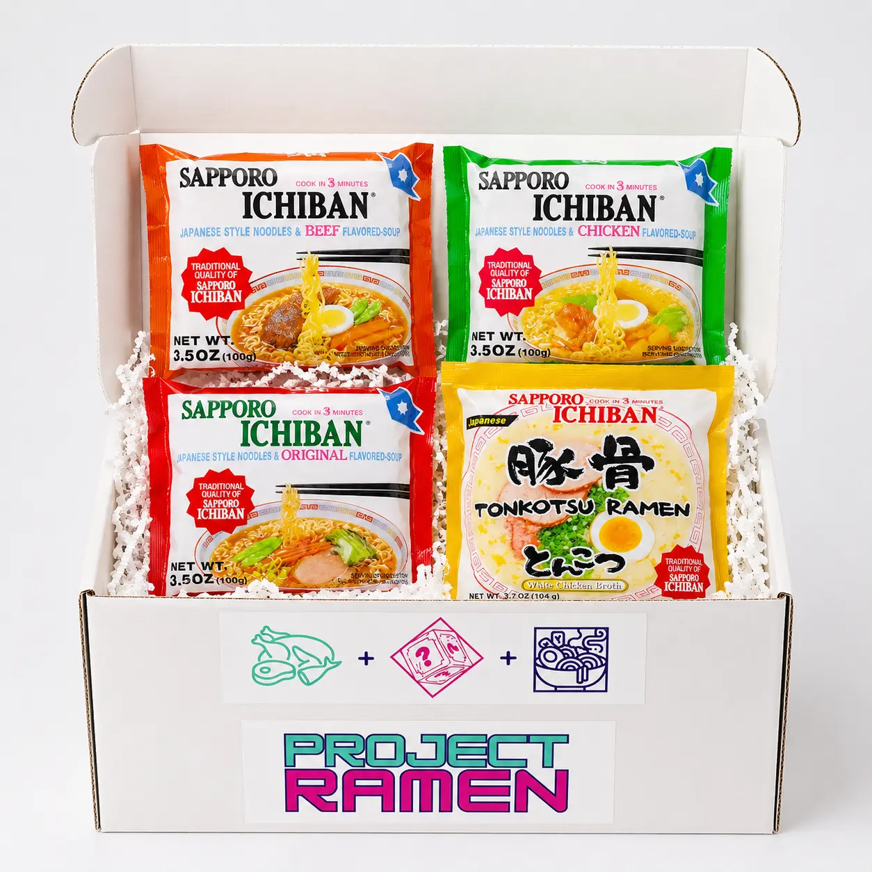 Sapporo Ichiban Instant Ramen Variety Bundle Gift Box | 16 Count | 4 Flavors