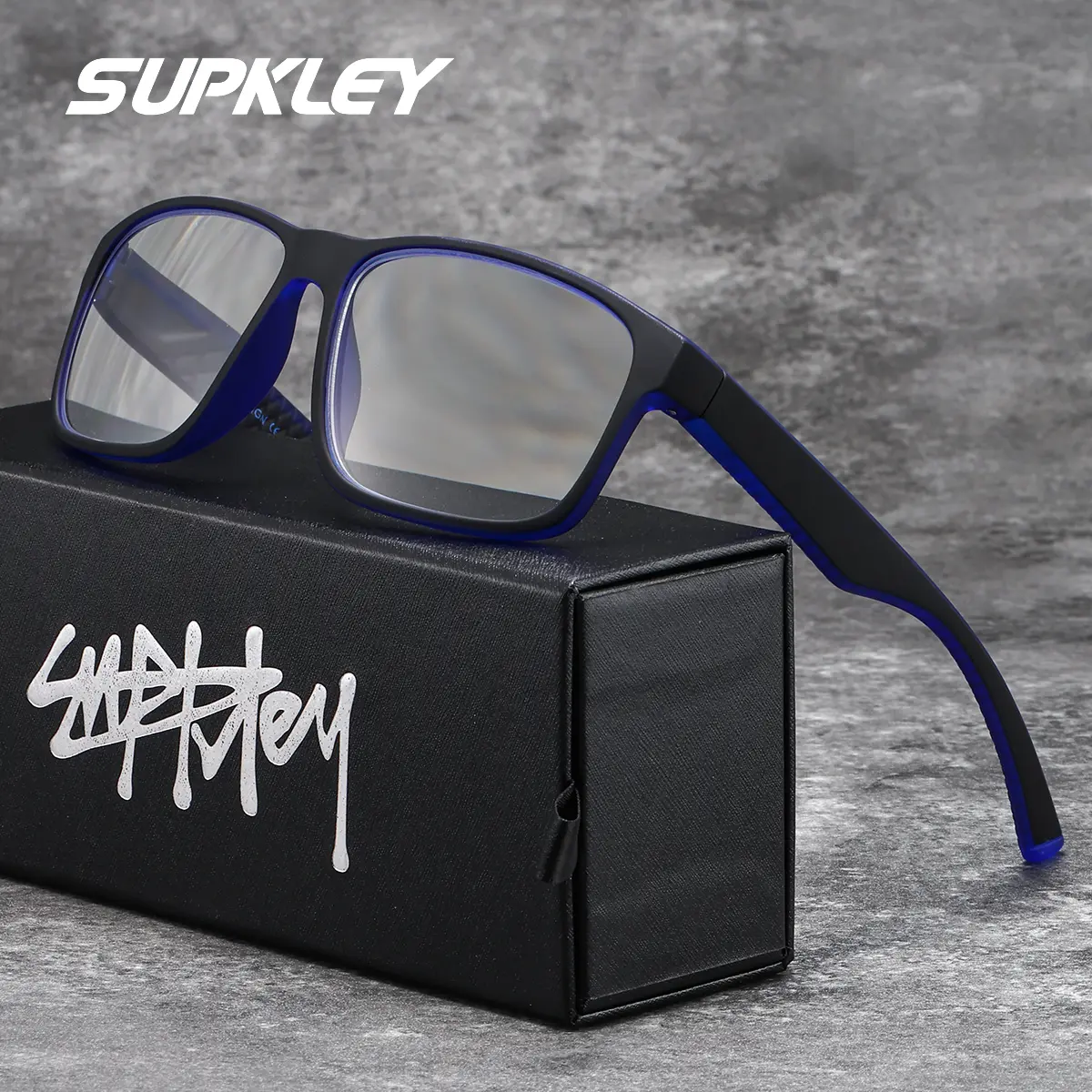 SUPKLEY Minimalist Reading Glasses, Ultra-Light Comfortable Anti-Slip Durable PC Frame, HD Lenses, Office Use, Unisex Presbyopia Eyeglasses Set, Rectangular Eyeglasses, Lightweight Durable Glasses, Reading Eyewear
