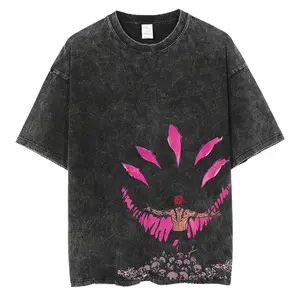 Sukuna Oversized Vintage T-shirt V1, Acid Wash Shirt,Anime Clothing, Gif for men, Y2K shirts
