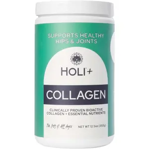 HOLI+ Collagen Supplement for Dogs - Hip and Joint Care Collagen Powder with Glucosamine and Hyaluronic Acid - Easy to Mix Functional Topper