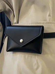 New Fashionable Waist Bag for Women Men Small Portable Soft Leather Minimalist Style Envelope Card Holder Crossbody Bum Bag