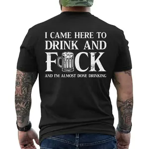 Funny I Came Here To Drink T-Shirt, Short Sleeve Printed Graphic Shirt, Daily Casual Cotton Menswear