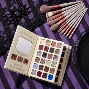 HERORANGE All-in-One 78-Color Makeup Book & Brush Set – Glitter & Matte Eyeshadow for Stage, Plus Lipstick, Highlighter & Blush – Ideal Cosmetics Gift Set for Women！