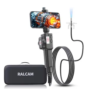 Ralcam Articulating Borescope, Two Way Endoscope Camera with High Visibility Leds Light, 8.5mm Inspection Snake Camera for Car Automotive Mechanics Compatiable with iPhone and Android Phone Waterproof 5FT Flexible Cable auto repair tools Usb Connection