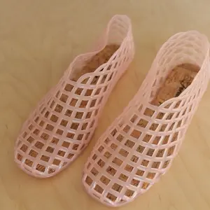 Blush Jelly Ballet Flats - Pink Mesh Design Comfortable Shoes for Ballet Style Wear