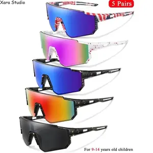 Xara Studio 3-Pack Kids Sports Sunglasses, UV Protection Lightweight Durable Eyewear for 9-14 Year-Old Boys & Girls, Outdoor Kids Stuff for Baseball, Cycling, Daily Wear