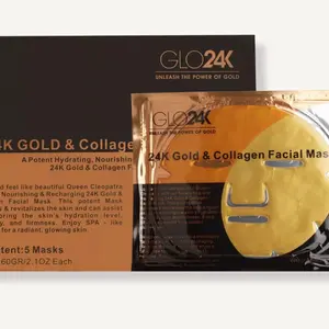 Glo24K Gold-and-Collagen Facial Mask, Pack of 5