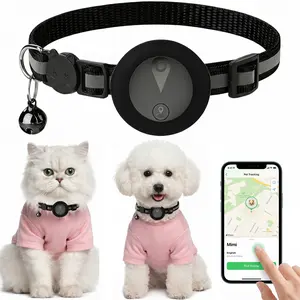Pet GPS Tracker - Compatible with iOS “Find My” feature, adjustable smart collar with real-time location tracking - 360-degree reflective strips, no monthly fees or SIM card required, IP67 waterproof rating, suitable for small, medium, and large pets