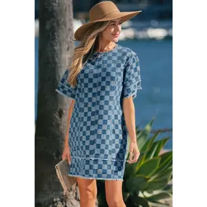 Jessie Hem Checkered Mini Dress