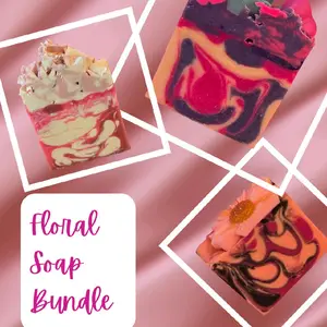 Floral Soap Bundle. Organic Cold Process Swirl Soaps with Frosting (Rose Quartz, What Happens in Paris, Velvet Nectar ). Handmade All Natural Shea Butter Soap Bar.