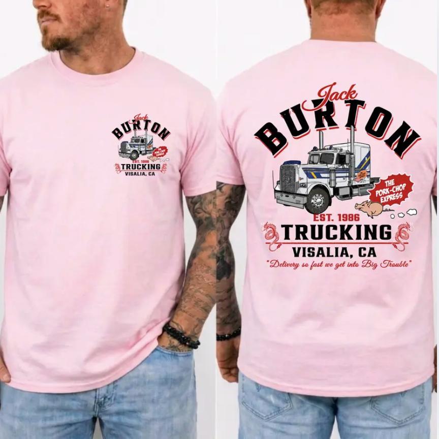 Jack Burton Trucking Shirt, Big Trouble in Little China Tee, Vintage 80s Movie Graphic T-Shirt, Trucker Film Fan Shirt, Retro Cult Classic Gift, Made in USA, Father’s Day Gift, Gift Unisex Cotton Casual Streetwear Top Man Sleeveless