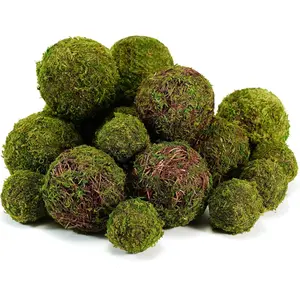 18pcs Mix-Set Decorative Fake Moss Balls for Bowl & Vase Fillers, Home Wedding Table Centerpiece Decor, Coffee Accents DIY Crafts