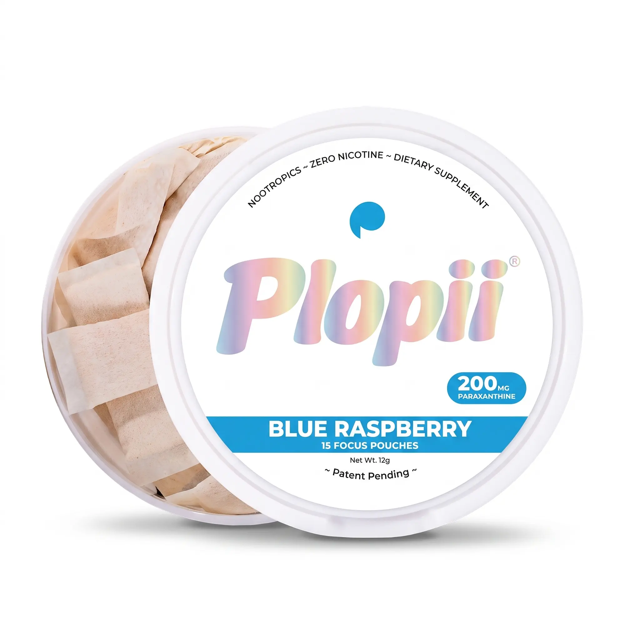 Plopii Focus Nootropic Pouches, 200mg Paraxanthine, Nicotine-Free, Caffeine-Free |  L-Theanine, Citicoline, L-Theanine | Vitamin B6 + B12 | Productivity Pouches | Brain Vitamins Healthcare Dietary (Single Tin)