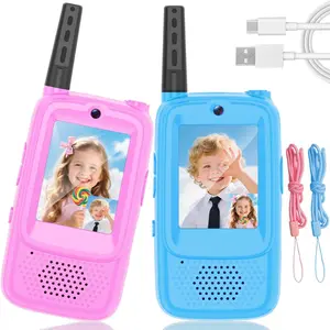 Kids' Video Walkie Talkies, 2-Pack Rechargeable Cameras, Ideal for Indoors & Outdoors, Perfect for Camps & Hikes, Suitable for Children Aged 3-12
