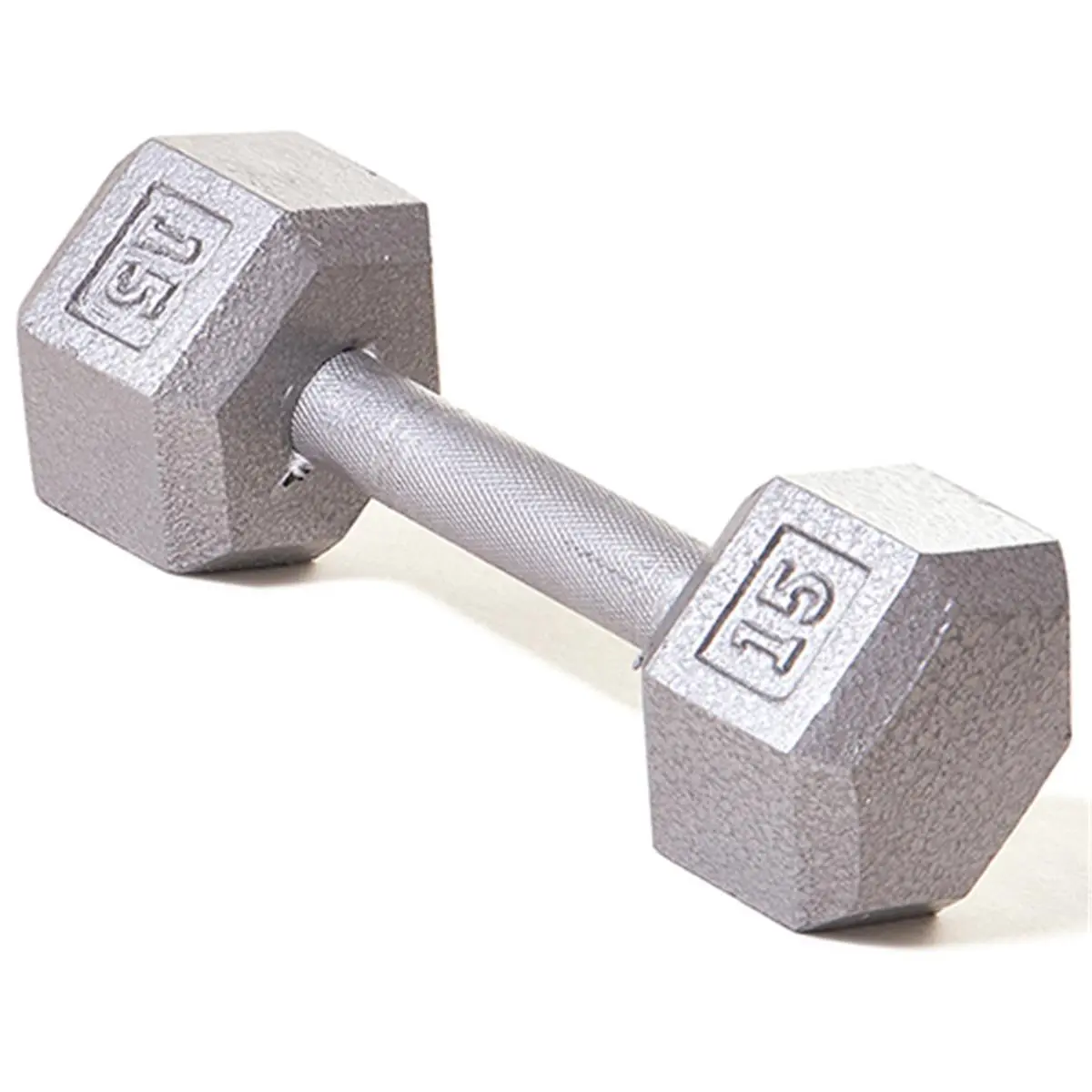 CHAMPION Hex Dumbbell 15 lbs, Ergo-Designed Single Weight with Knurled Straight Handle for Dumbbell Workouts & Home Training, Dumbbell Workout, Hexagon Dumbbell