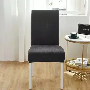 Elastic Chair Covers Set of 4 Counts - Solid Color Stretchable Seat Protectors for Home Kitchen Dining Room Decor Accessories