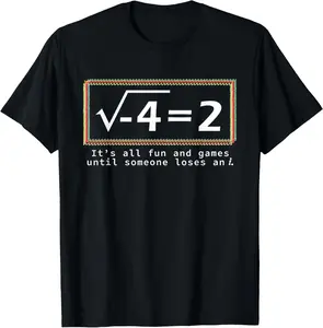 100% Cotton It's All Fun And Games Math Teacher Mathematician T-Shirt