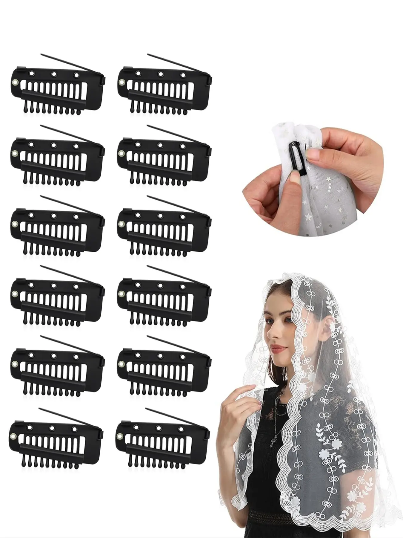 12pcs Metal Hair Clips Fixed Hat Scarf Wig Clips Stainless Steel Bb Clips Invisible No Trace U-Shaped Pins Small Hair Accessories Hair Clip Set Hair Claws Set Hair Decor Hairclips