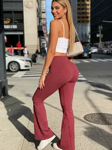 Women's casual pants - high waisted trumpet yoga pants - gym high-intensity training pants, street casual trumpet pants, comfortable high elasticity, all suitable for casual fitness scenes