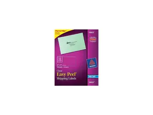 Avery 18663 Easy Peel Mailing Labels for Inkjet Printers, 2 x 4, Clear, 100/Pack Avery 18663 Easy Peel Mailing Labels for Inkjet Printers, 2 x 4, Clear, 100/Pack
