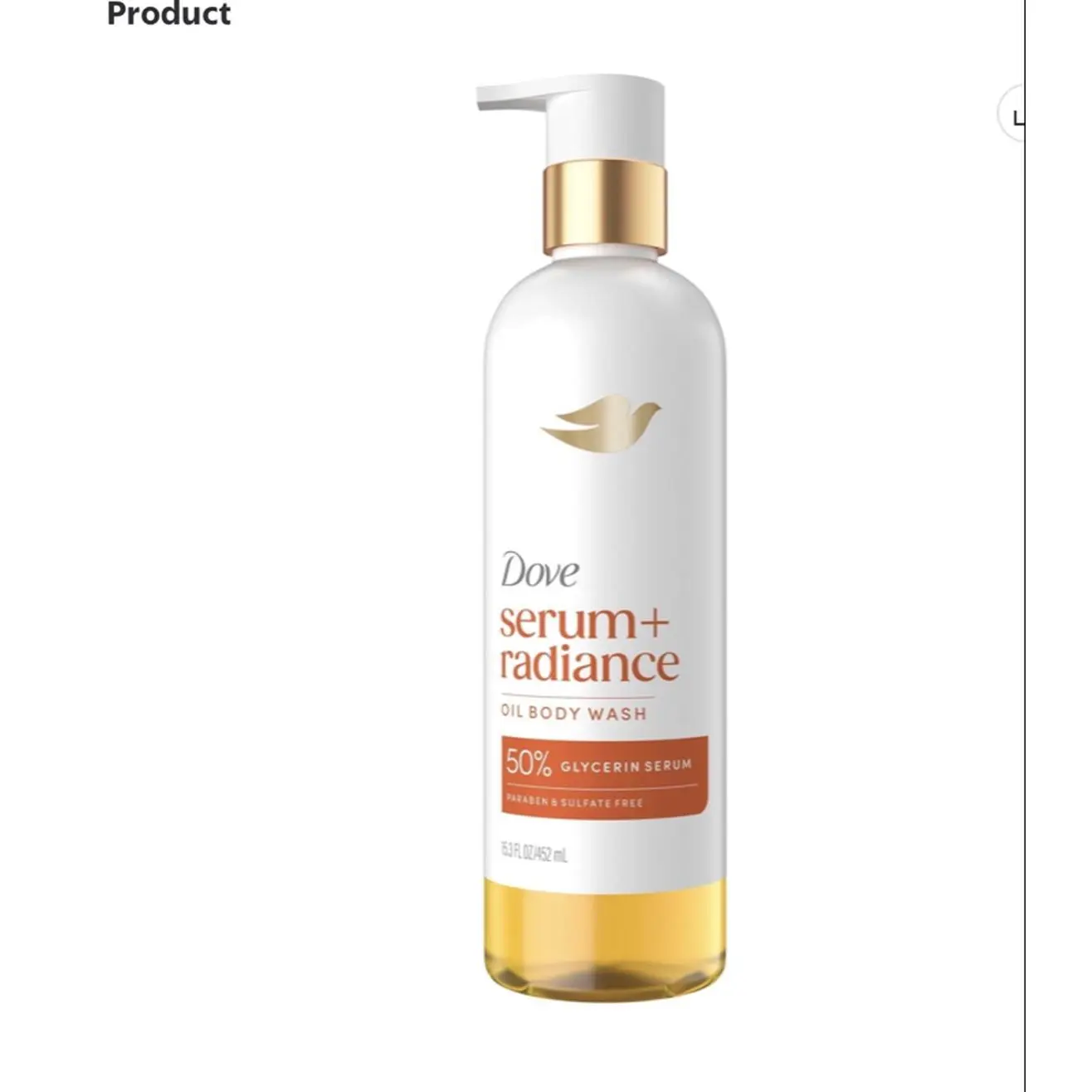 Dove Serum+ Radiance Oil Body Wash, Body Care Cleanser with 50% Glycerin Serum to Moisturize, Hydrate and Nourish Skin