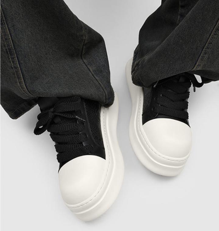 Cheat Code Height Boost: Black & White Platform Sneakers