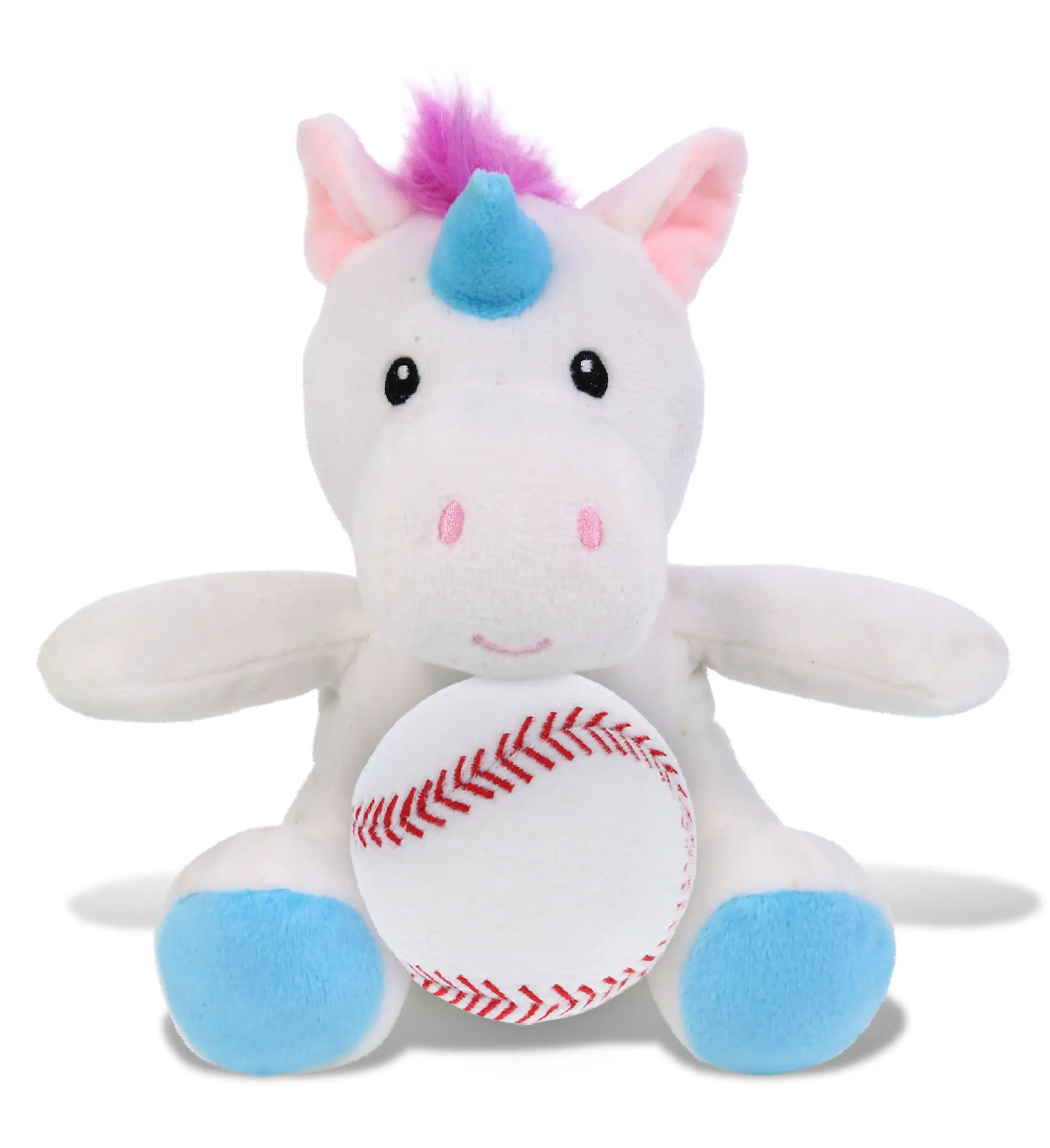 DOLLIBU 6-Inch Soft Fluffy Unicorn Stuffed Animal with Baseball Accessory, Ideal Customized Gift for Plush & Fluffy Stuffed Toys Enthusiasts, Plush Stuffed Toys