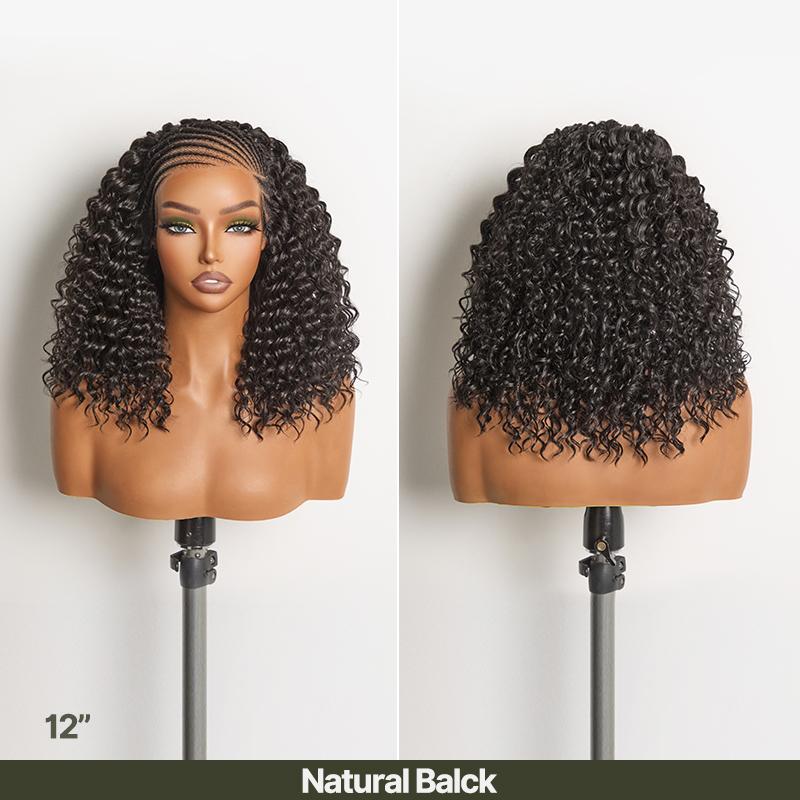 Frodio Veralux™ Fiber 13×6 Braided Cornrow Wig —Water Wave Lace Front Wig for Black Women Pre-Cut Lace Wig | Natural Look, Beginner Friendly Frodio Veralux™ Fiber 13×6 Braided Cornrow Wig —Water Wave Lace Front Wig for Black Women Pre-Cut Lace Wig | Natural Look, Beginner Friendly