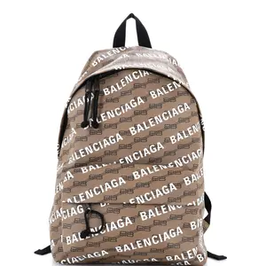 Pre-owned Balenciaga Canvas Coated Backpacks Signature Backpack BB Logo Coated Canvas by Rebag