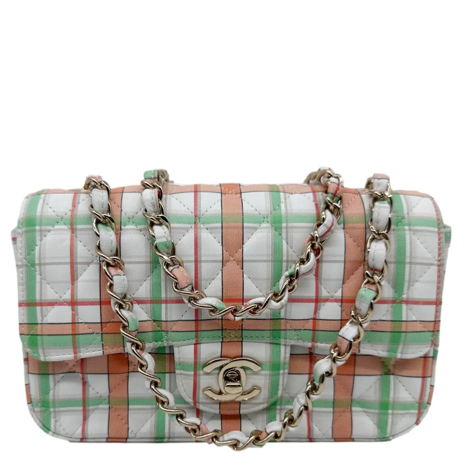 Pre-owned CHANEL Leather Crossbody Bags Classic Rectangular Flap Mini Crossbody Bag White