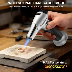 Butane Torch, Kitchen Torch Cooking Torch with Safety Lock & Adjustable Flame for Cooking, BBQ, Baking, Brulee, Creme, DIY Soldering(Butane Not Included)
