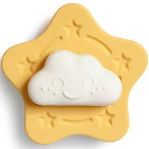 Toddler Toys Bath Toys - Star Design with Smiling Cloud - Safe Silicone - Fun Anywhere - Travel Friendly & Dishwasher Safe