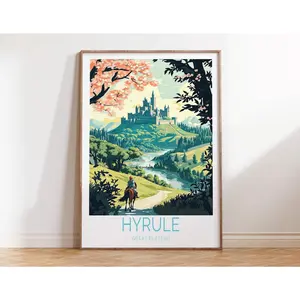 The Legend Of Zelda Poster, Hyrule Great Plateau Wall Art, Hyrule Travel Print, House Warming Gifts, Birthday Gifts, Wedding Gifts
