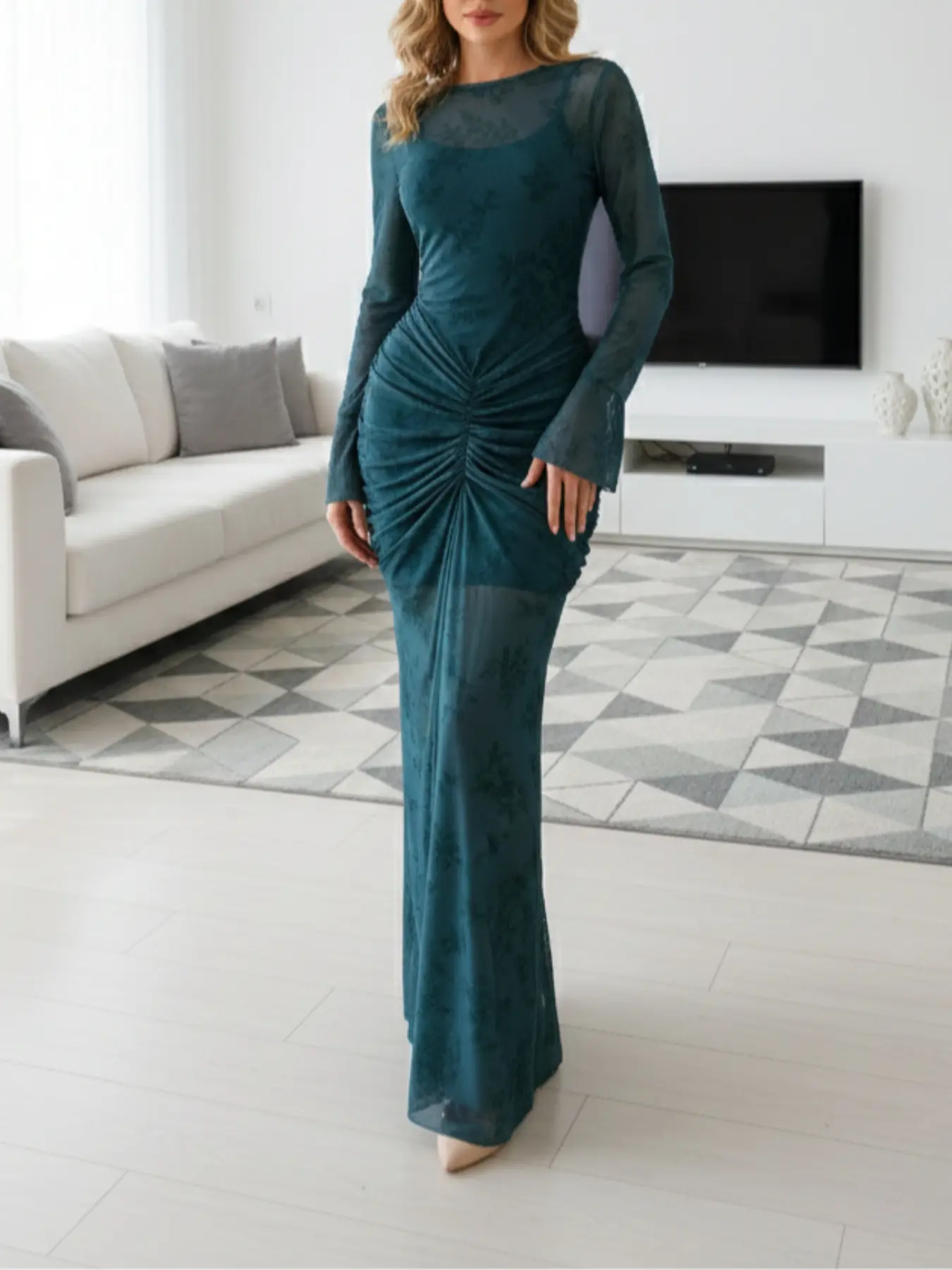 dark teal bodycon dress Custom Dark Teal Blue Velvet Off-Shoulder Corset Midi Dress With Front Split