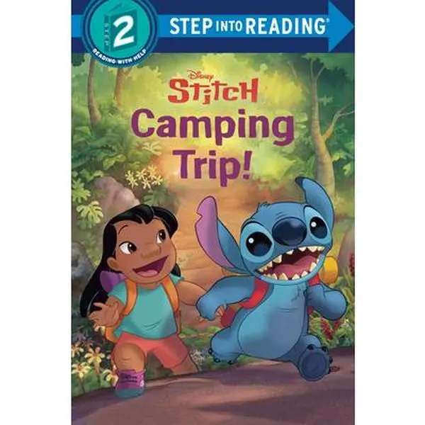 Disney Stitch Camping Trip Step Into Reading Leveled Reader - Random House Disney, Paperback, Adventures, Campsite, Hiking, Basic Vocabulary, Ages 4 to 6, Marshmallow